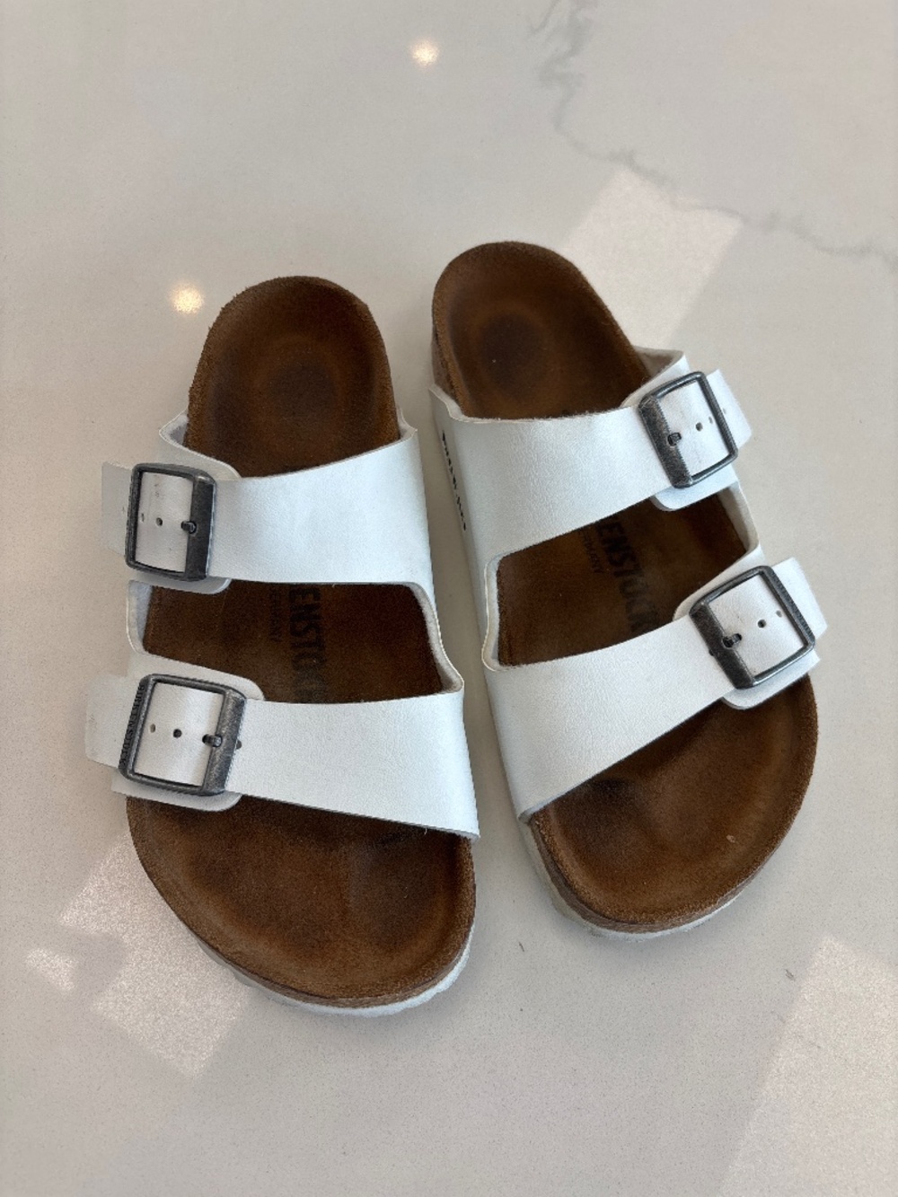 Birkenstock Arizona White Leather Sandals